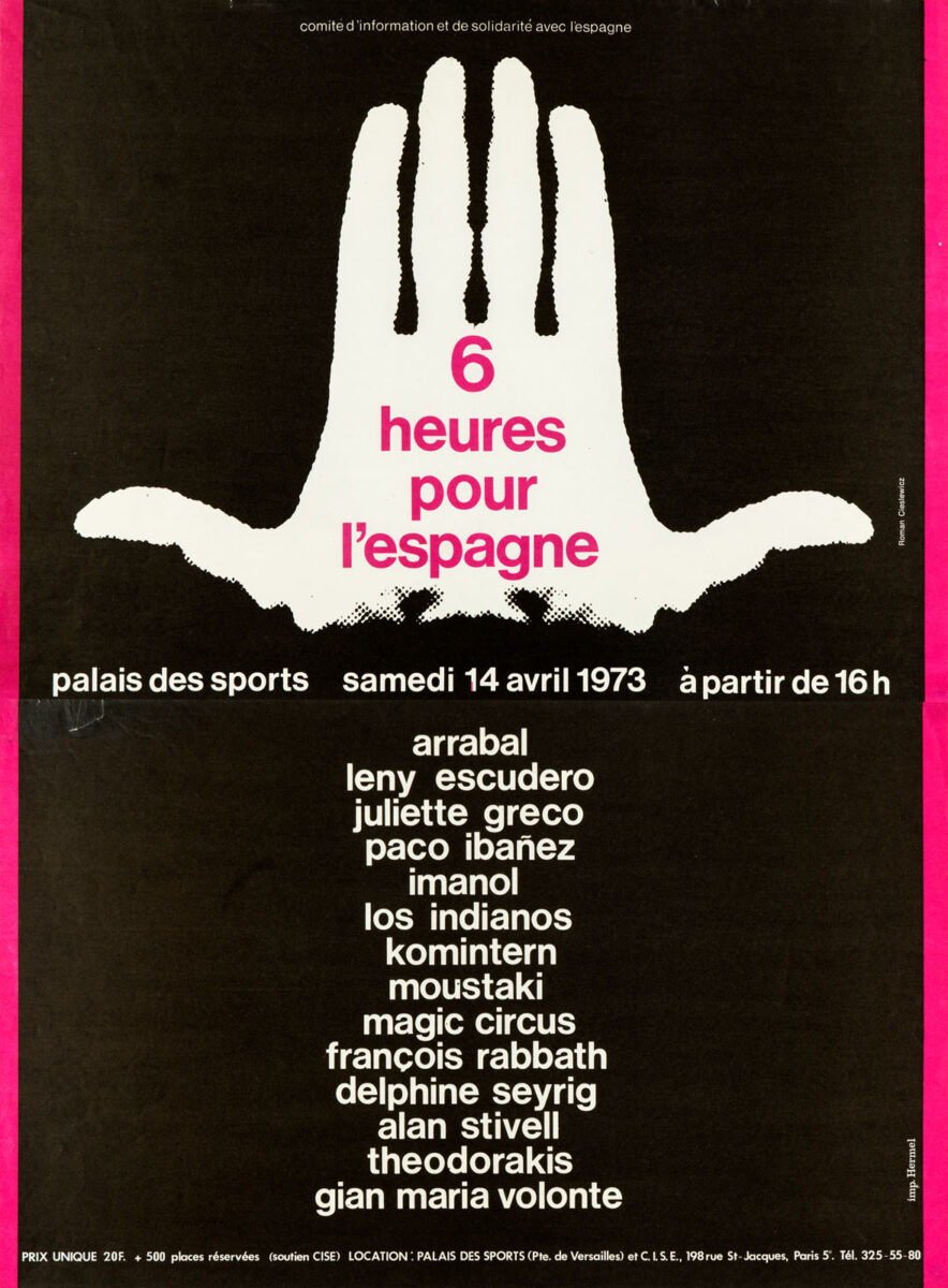 Okładka - 6 heures pour l'Espagne. Palais des Sports, samedi 14 avril 1973
