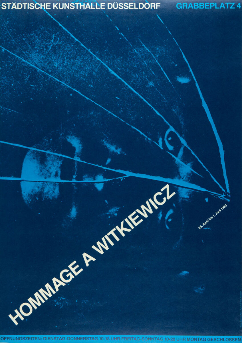 Okładka - Hommage à Witkiewicz. Städtische Kunsthalle Düsseldorf, 25 April bis 1. Juni 1980 [niebieskie tło]