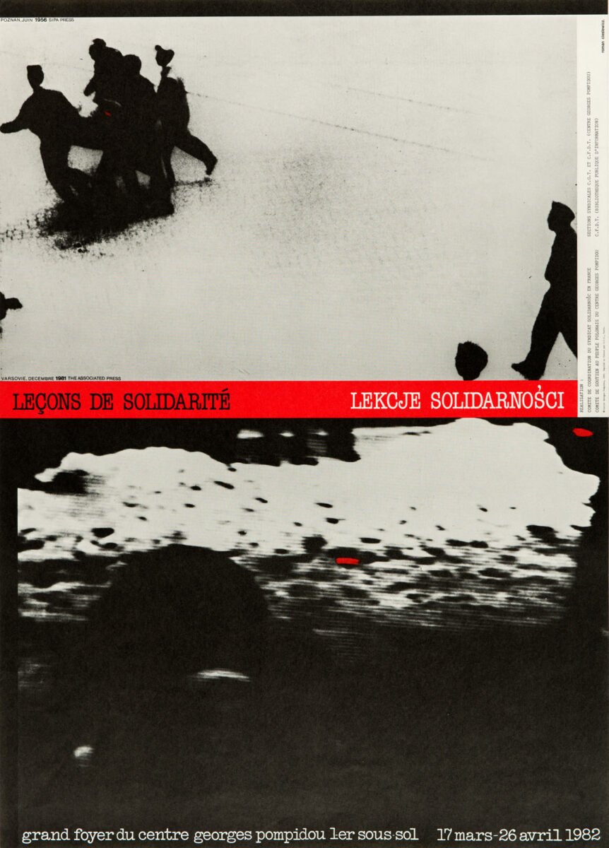 Okładka - Leçons de solidarité / Lekcje solidarności, Grand Foyer du Centre Georges Pompidou, 17 mars – 26 avril 1982