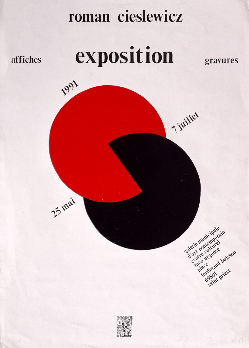 Okładka - Roman Cieslewicz. Exposition, affiches, gravures, 25 mai – 7 juillet 1991, Centre d'art contemporain, Saint-Priest