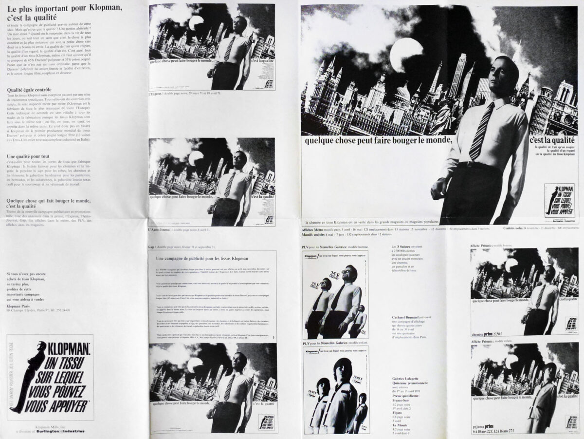 Okładka - Publicité Klopman 1971. Le plus important pour Klopman, c'est la qualité