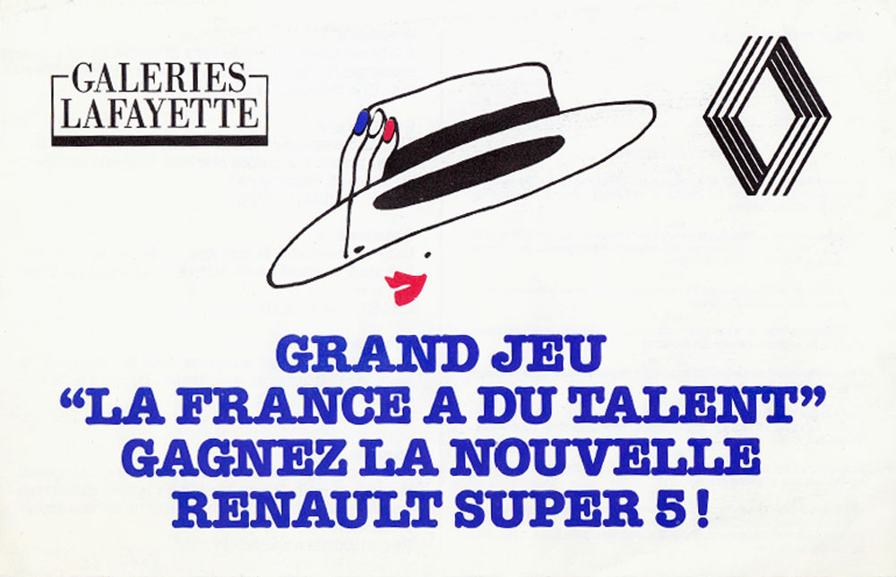 Okładka - Galeries Lafayette. Grand jeu «La France a du talent». Gagnez la nouvelle Renault Super 5