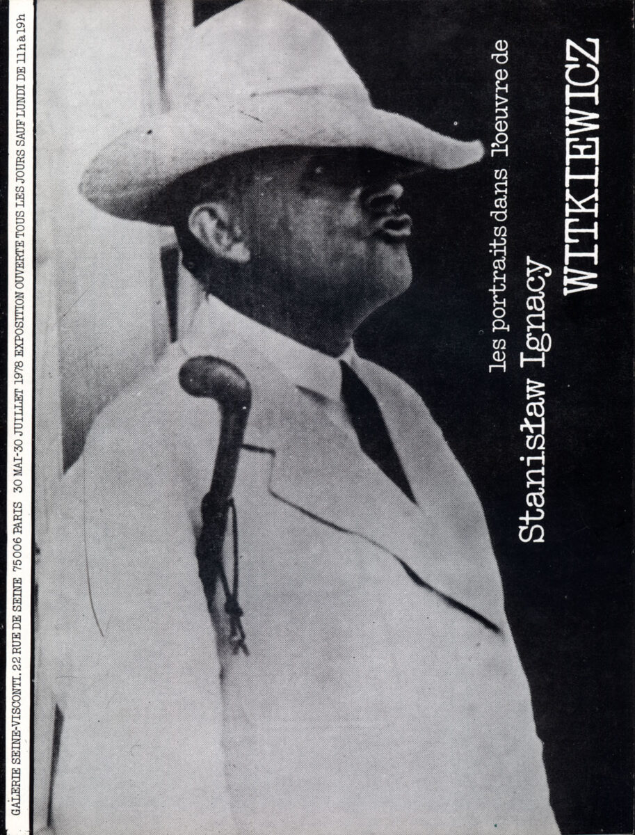 Okładka - Les portraits dans l'oeuvre de Stanisław Ignacy Witkiewicz, 30 mai – 30 juillet 1978, Galerie Seine/Visconti, Paris