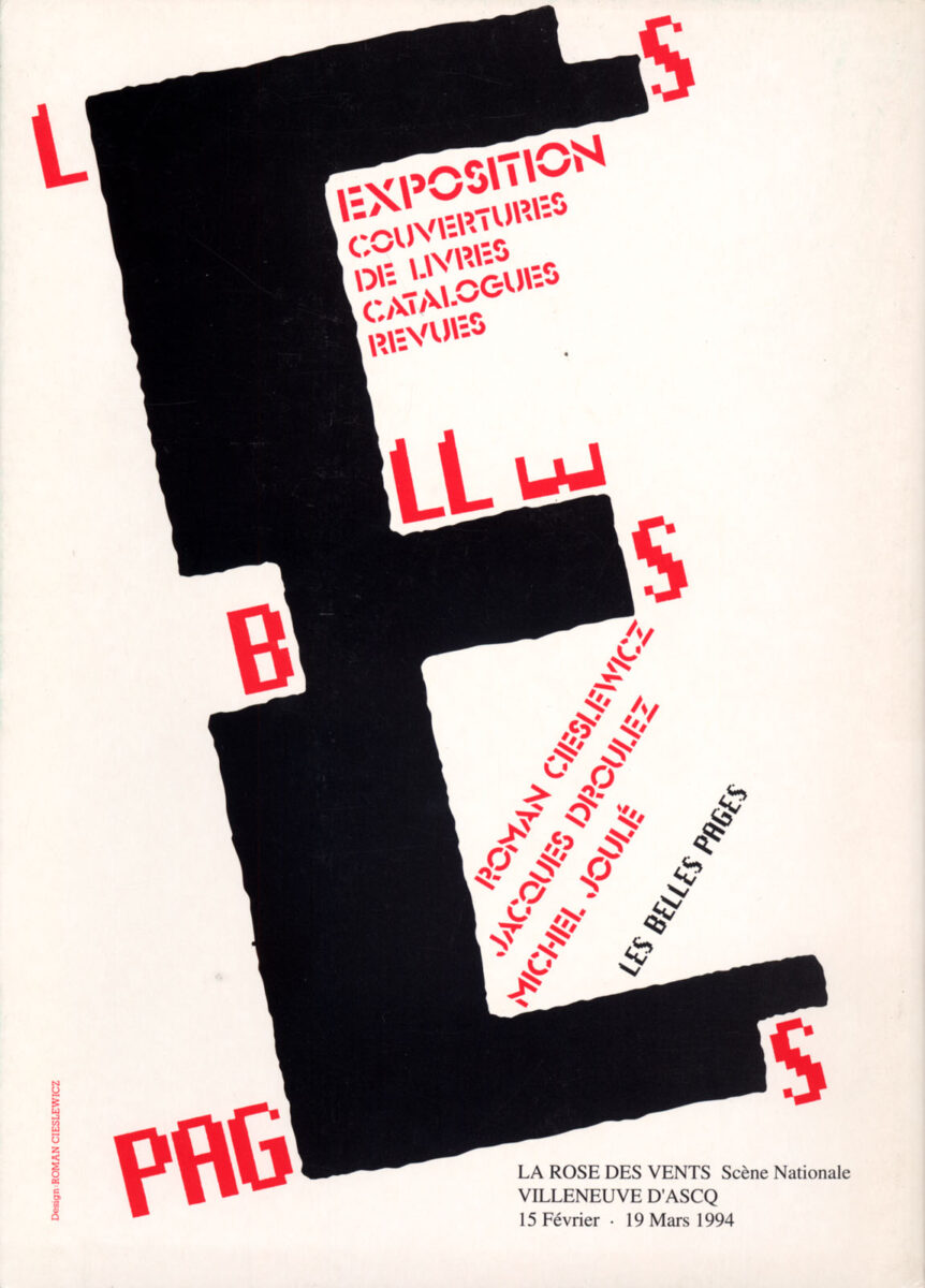 Okładka - Les belles pages. Exposition. Couvertures de livres, catalogues, revues. Roman Cieslewicz, Jacques Droulez, Michel Joulé