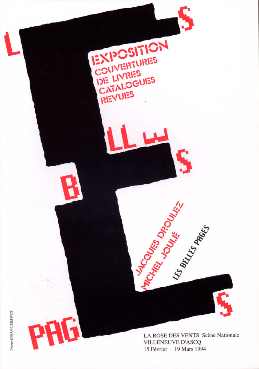 Okładka - Les belles pages. Exposition. Couvertures de livres, catalogues, revues. Jacques Droulez, Michel Joulé