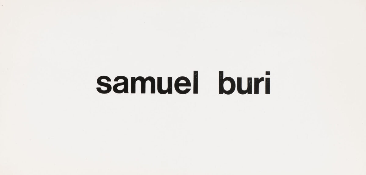 Okładka - Samuel Buri. Galerie Jean Briance. Galerie Le Dessin