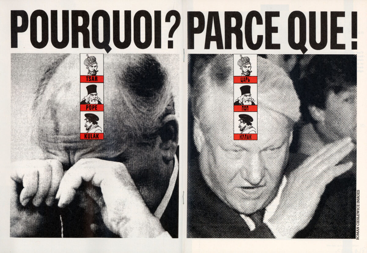 Okładka - L'Autre Journal, n° 24 mai 1992. Pourquoi? Parce que!