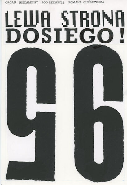 Strona z napisem: Lewa strona. Do siego roku! 95. Cyfry są odwrócone do góry nogami.