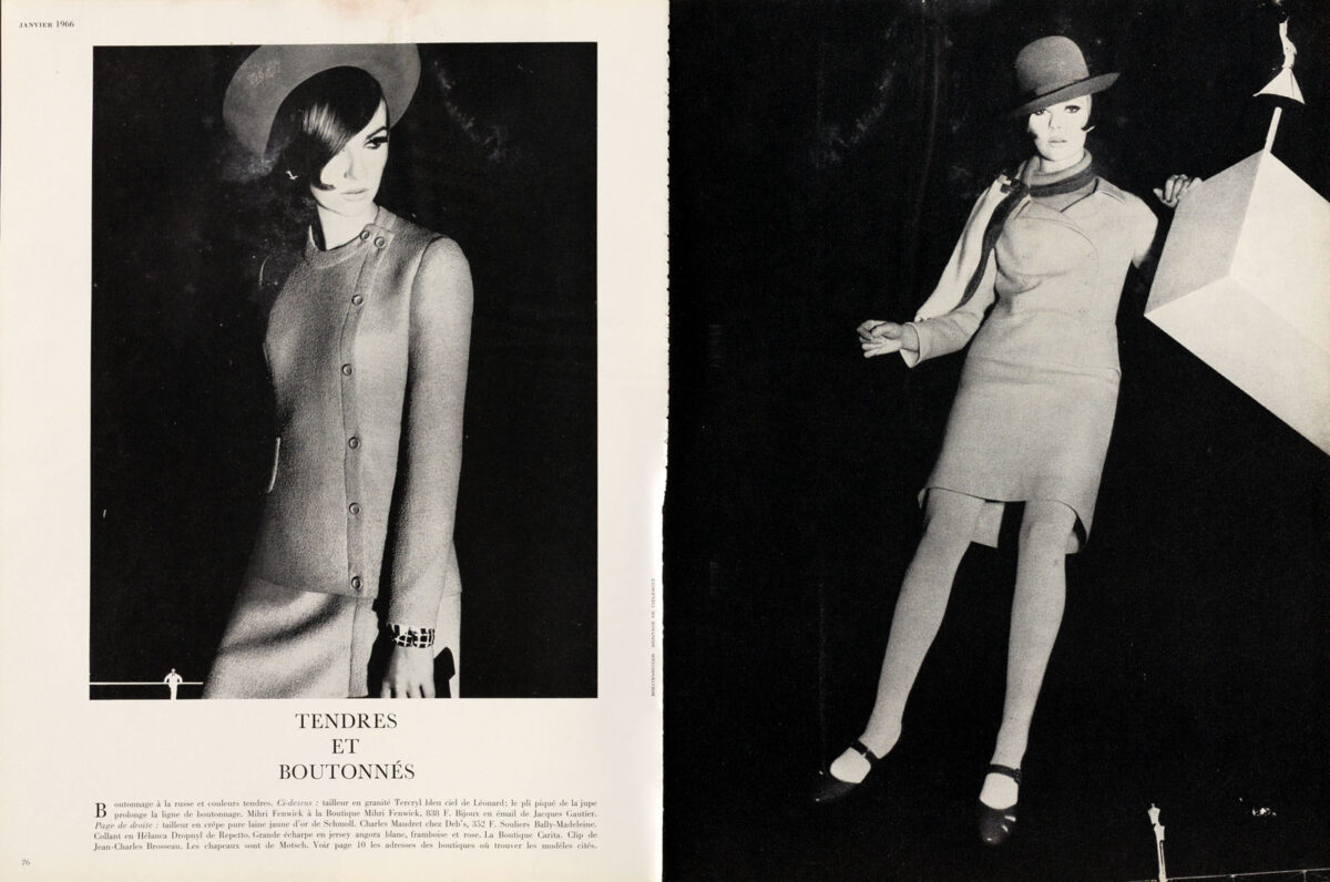 Okładka - Vogue janvier 1966. Tendres et boutonnés