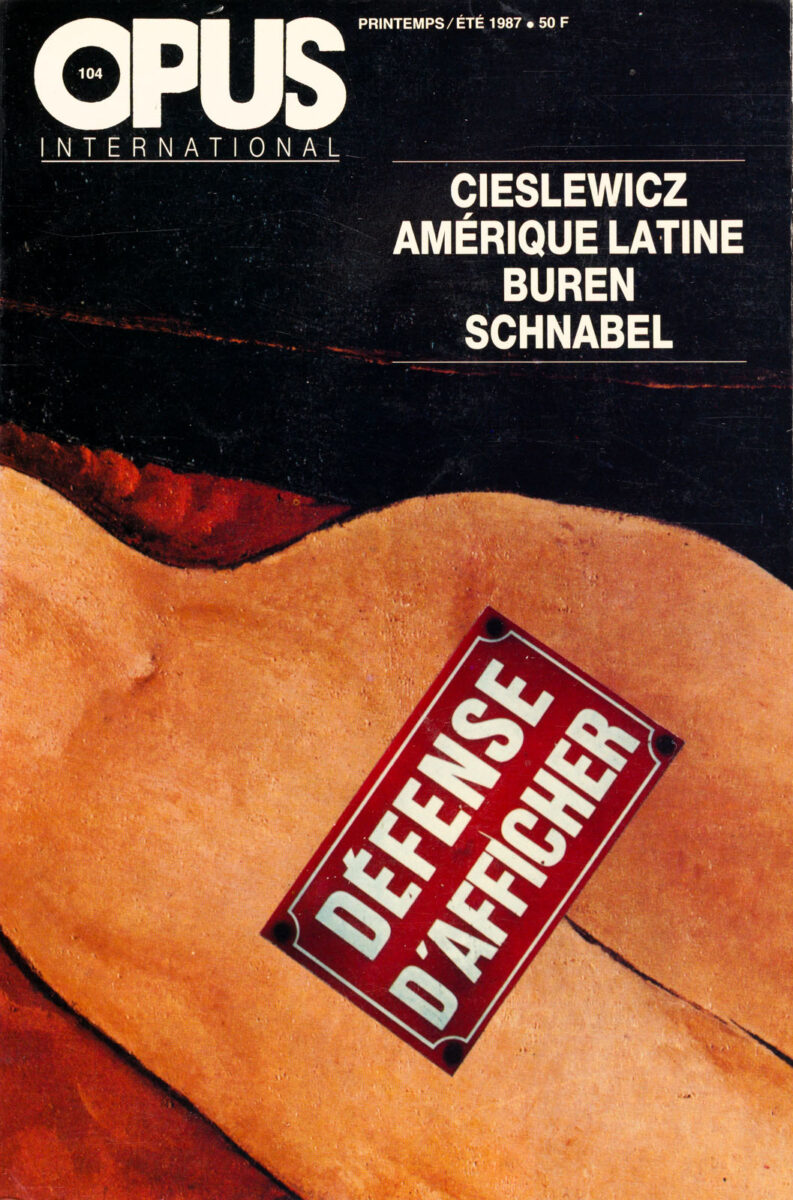 Okładka - Opus International 1987/104, Défense d'afficher